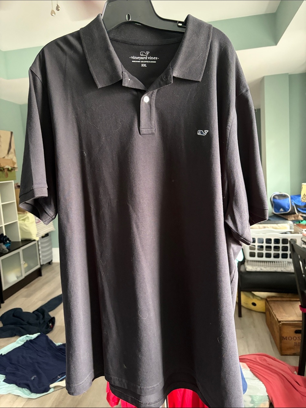 Vineyard Vines Men’s Black Polo with Whale Logo